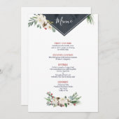 クリスマスホリー&ホワイトローズブーケフレーム メニュー (正面/裏面)