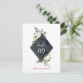 クリスマスホリー&ホワイトローズブーケフレーム 招待状 (スタンド正面)