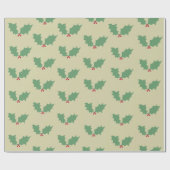 クリスマスホリー ラッピングペーパー (フラット)