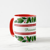 クリスマスホリー&レッドベリークリスマスズホリデー マグカップ (正面左)