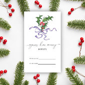 クリスマスホリー – 何個のキスブライダル エンクロージャーカード