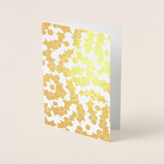 クリスマスホリー 箔カード (正面)