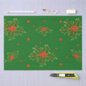 クリスマスホリー 薄葉紙 (クラフト)