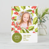 クリスマスホリー | 1枚の写真|ミニマル休日 シーズンカード (スタンド正面)