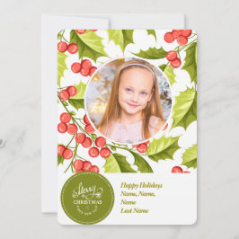 クリスマスホリー | 1枚の写真|ミニマル休日 シーズンカード