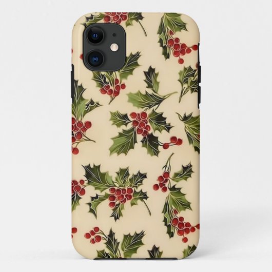 クリスマスホリーiPhoneケース Case-Mate iPhoneケース (裏面)