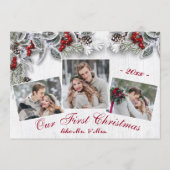 クリスマスホリ素朴ー写真ホリデーグリーティングカード シーズンカード (正面)