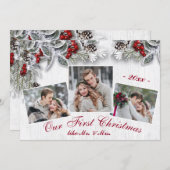 クリスマスホリ素朴ー写真ホリデーグリーティングカード シーズンカード (正面/裏面)