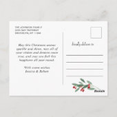 クリスマスホリ素朴ー5フォトグリーティングホリデー ポストカード (裏面)