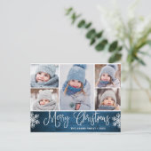 クリスマスホリ素朴ー5写真グリーティングホリデーPo ポストカード (スタンド正面)