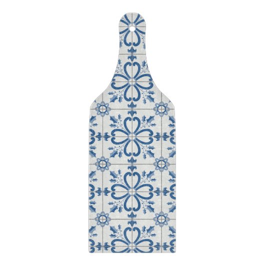 クリスマスホリ葉ーの花びらと花のタイル カッティングボード (正面)