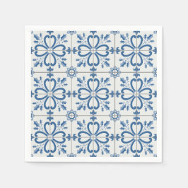 クリスマスホリ葉ーの花びらと花のタイル スタンダードカクテルナプキン