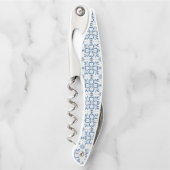 クリスマスホリ葉ーの花びらと花のタイル ソムリエナイフ (正面)