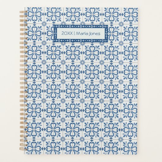 クリスマスホリ葉ーの花びらと花のタイル プランナー手帳 (正面)