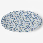 クリスマスホリ葉ーの花びらと花のタイル ペーパープレート (アングル)