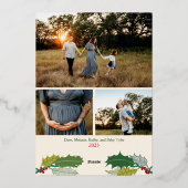 クリスマスホリ葉ーズとベリー箔フォトカード 箔シーズンカード (裏面)