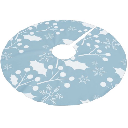 クリスマスホリ葉ーズとベリー ブラッシュドポリエステルツリースカート (アングル)