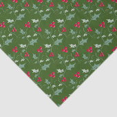 クリスマスホリ葉ーズと赤い果実は緑色に赤 薄葉紙 (詳細)