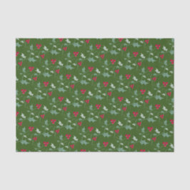 クリスマスホリ葉ーズと赤い果実は緑色に赤 薄葉紙