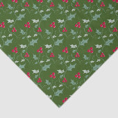 クリスマスホリ葉ーズと赤い果実は緑色に赤 薄葉紙 (詳細)