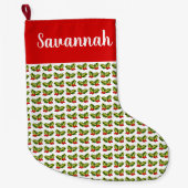 クリスマスホリ葉ーズ&ベリーベル&ギフト ラージクリスマスストッキング (正面)