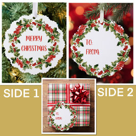 クリスマスホリ葉ーズ&ベリーメリークリスマス オーナメントカード