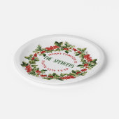 クリスマスホリ葉ーズ&ベリーメリークリスマス ペーパープレート (アングル)