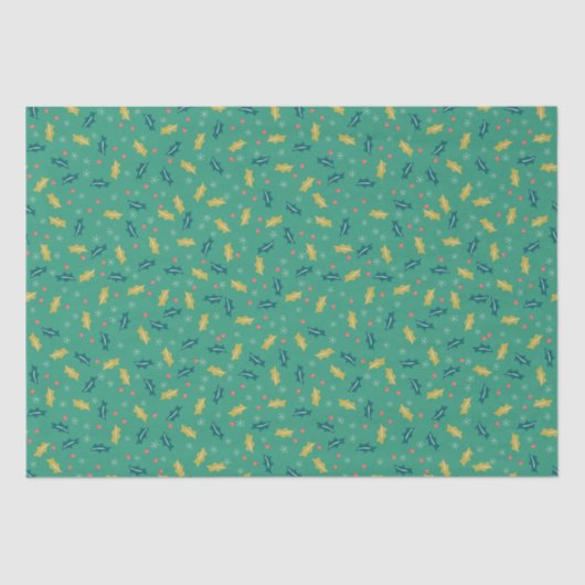 クリスマスホリ葉ーズ&ベリー雪片 薄葉紙 (正面)