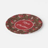 クリスマスホリ離れーズと赤い弓の果実 ペーパープレート (アングル)