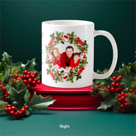 クリスマスホリ離れーズ&ベリーカスタム写真 コーヒーマグカップ