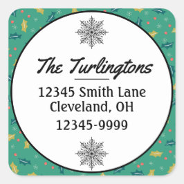 クリスマスホリ離れーズ&ベリー差出人住所 スクエアシール