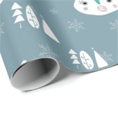 クリスマスホワイトかわいいトナカイ ラッピングペーパー (ロールコーナー)