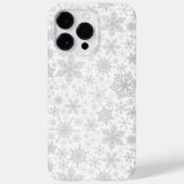 クリスマスホワイトとシルバーのグレーの雪 Case-Mate iPhoneケース (裏面)