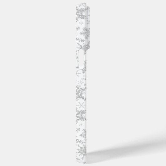 クリスマスホワイトとシルバーのグレーの雪 Case-Mate iPhoneケース (裏面 / 右)