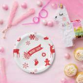 クリスマスホワイトの要素紙プレート ペーパープレート (パーティー)