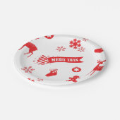 クリスマスホワイトの要素紙プレート ペーパープレート (アングル)