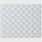 クリスマスホワイトアンドブルーエンジェル ラッピングペーパー (フラット)