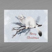 クリスマスホワイトエルミンパインウォーター色 シーズンポストカード