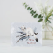 クリスマスホワイトエルミンパインウォーター色 シーズンポストカード (スタンド正面)