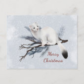 クリスマスホワイトエルミンパインウォーター色 シーズンポストカード (正面)