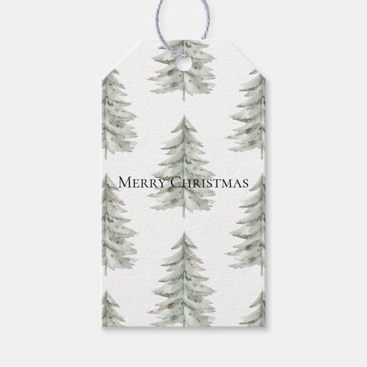 クリスマスホワイトグリーン ギフトタグ (正面)