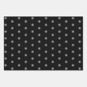 クリスマスホワイトグレーとブラックウッドランズの動物 ラッピングペーパーシート (正面3)