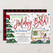 クリスマスホワイトゴミBash招待状 招待状 (正面/裏面)