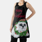 クリスマスホワイトシールアップ、フェスティバル北極動物 エプロン (インサイチュ)