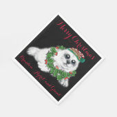 クリスマスホワイトシールアップ、フェスティバル北極動物 スタンダードランチョンナプキン (角)