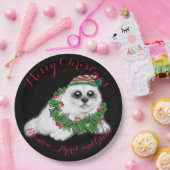 クリスマスホワイトシールアップ、フェスティバル北極動物 ペーパープレート (パーティー)