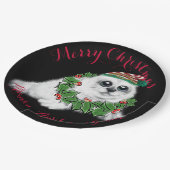 クリスマスホワイトシールアップ、フェスティバル北極動物 ペーパープレート (アングル)