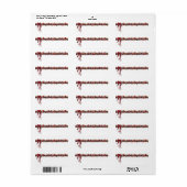 クリスマスホワイトストッキングレッドサテンリボン ラベル (フルシート)