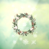 クリスマスホワイトスノーフレークホリデーコーヒーショップ  ウィンドウサイン (シート3)