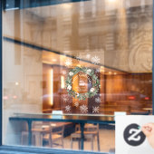 クリスマスホワイトスノーフレークホリデーコーヒーショップ  ウィンドウサイン (カフェ窓)